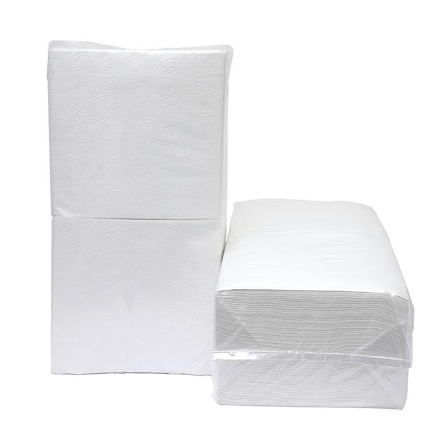 Servetten Wit 33x33cm 1-laags 1/4vouw (Pak 500 stuks)