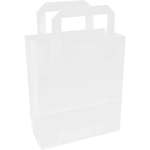 Papieren draagtas blanco wit 180x80x220mm (Doos 250 stuks)