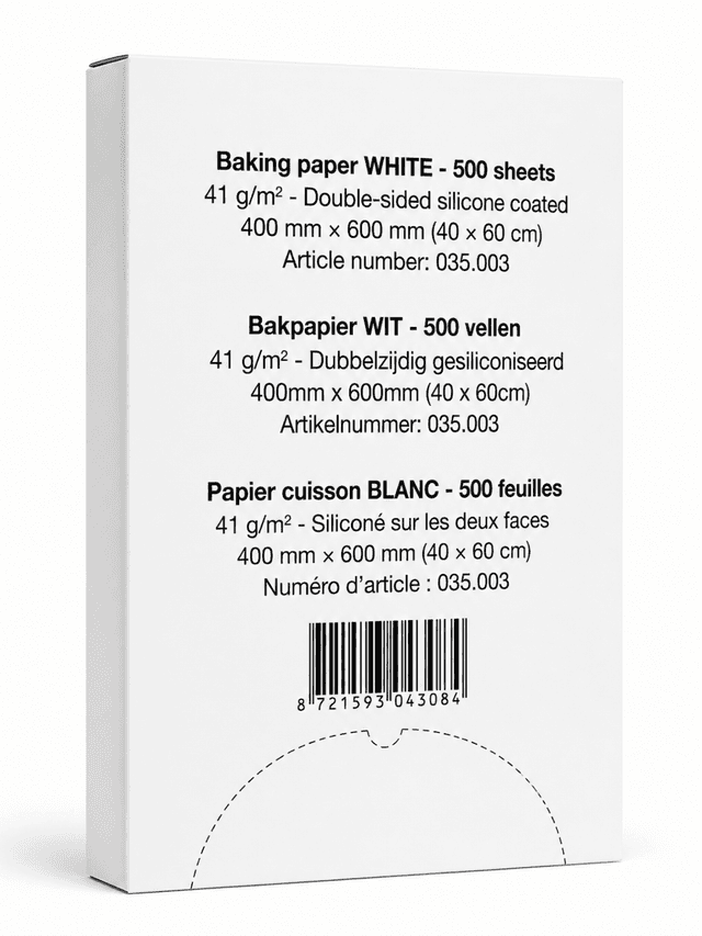 Bakpapier wit 60x40cm in dispenserdoos