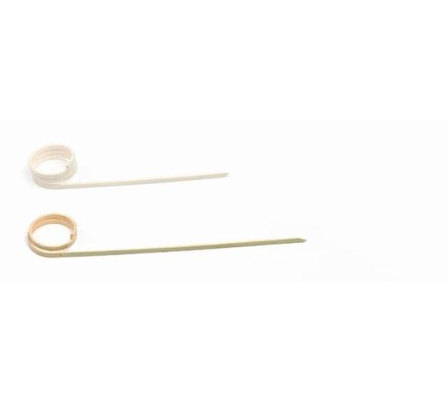 Prikker bamboe met krul 120mm (Pak 100 stuks)