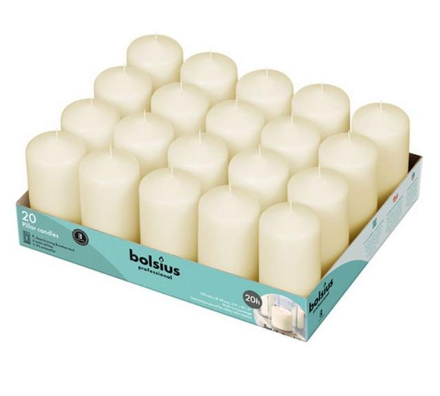 Bolsius professional stompkaars 100/48 20 uur ivoor (Tray 20 stuks)