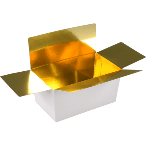 Bonbon Bakje Ballotin Wit/goud Karton 150gr. 55x89x60 (pak 50 stuks)