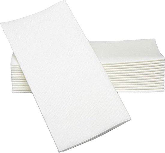 Servetten wit 40x40cm airlaid 50gr. 1/8vouw (Doos a 500 stuks )