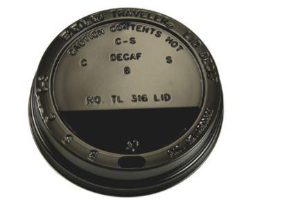 Deksel tbv. coffee to go beker 10, 12, 16oz Zwart (100 stuks)
