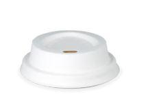Koffiedeksels Bagasse wit - 70mm (Doos 1000 stuks)