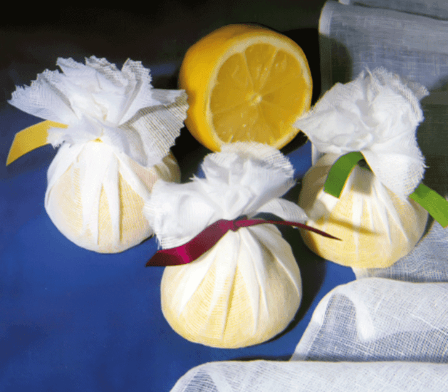 Citroennetje - lemon wraps Ø 23 cm met gele lintjes 1000 stuks