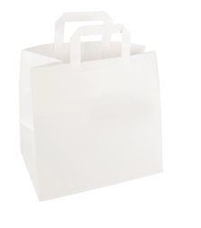 Papieren draagtas blanco 220x110x280mm Wit (Doos 250 stuks)