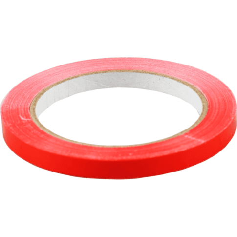 Tape zakkensluit rood 66mtr x 9mm (Krimp 16 rollen)