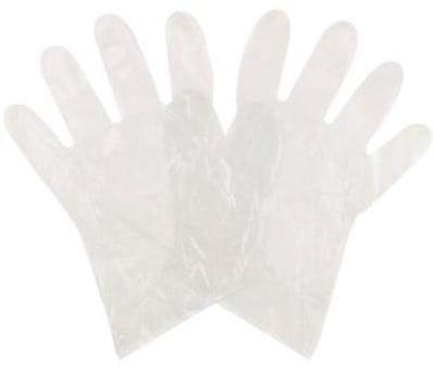 Handschoen plastic trsp universele maat. benzine (pak 100stuks)