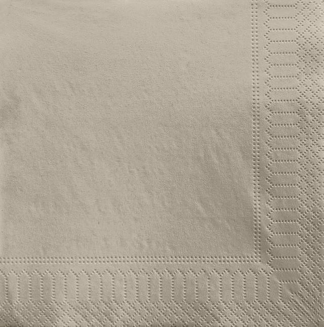 Servetten Taupe 33x33cm 2-laags 1/4vouw (Doos 2000 stuks)