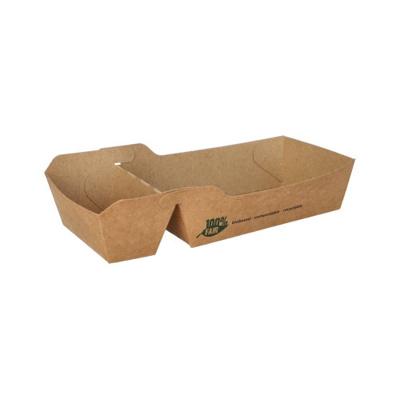 Bakje karton (snackbak A9+1 )100% fair 12x7x3,5cm (Doos 960 stuks)