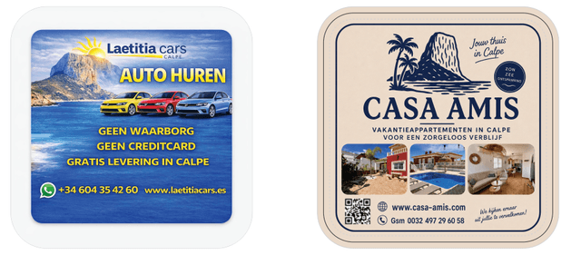 Bedrukte Bierviltjes Laetita Cars & Casa Amis (50 x 100 stuks)