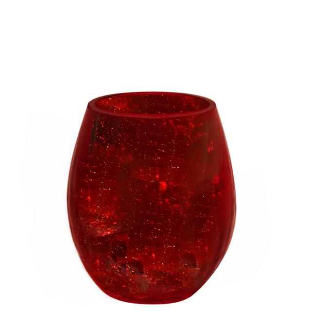 Houder tbv de Refills / Relight kaarsen, Sparkle glas, rood