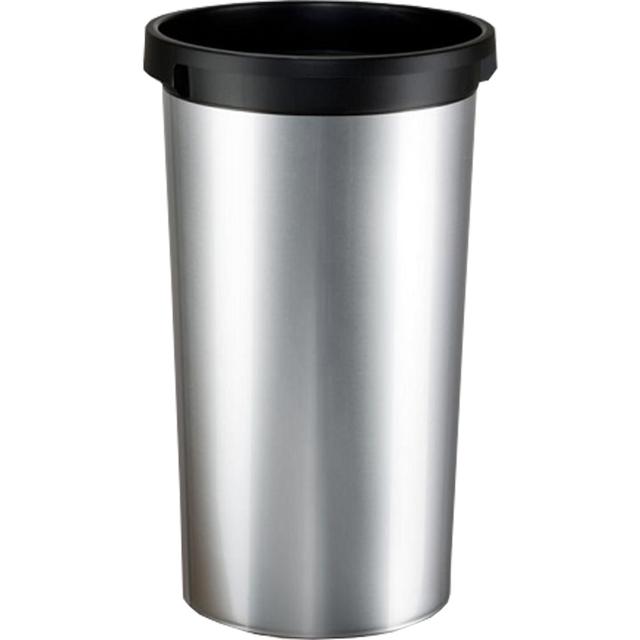 Afvalbak rond Vileda Iris metalic/zwart 50ltr.