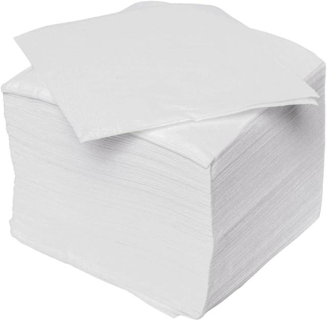 Servetten recycle 1-laags 33x33cm 1/4-vouw Wit (Pak 200 stuks)