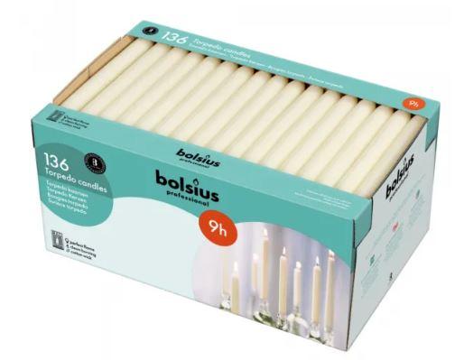 Bolsius Diner Kaarsen 240/22mm Ivoor (Doos 136 stuks)