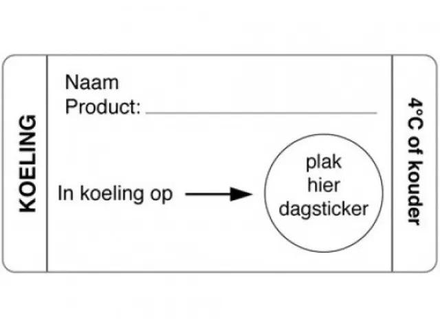 Dagstickers koeling 75x35mm wit ( Rol 500 stuks )
