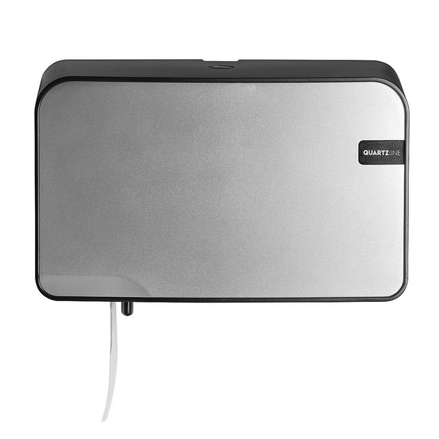Quartz toiletpapier dispenser Traditionele rol Zilver / Zwart