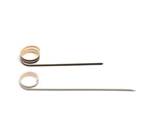 Prikker bamboe met Krul Zwart 90mm (Pak 100 Stuks) 