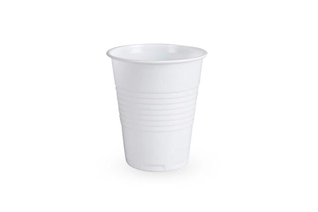 Drinkbeker 180cc Wit plastic (Doos 3000 stuks)