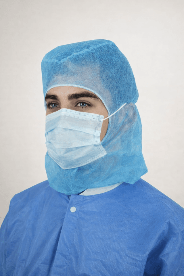 Hoodcaps met Facemask non-woven polypropyleen Geel