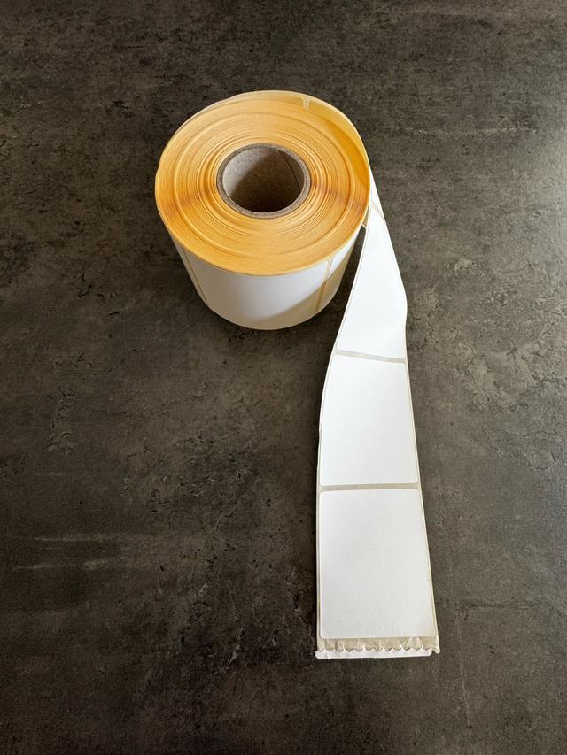 Etiket onbedrukt 60x73mm (BxH) Thermo top met OPP-Film diepvries kern40mm (625 etiketten per rol)