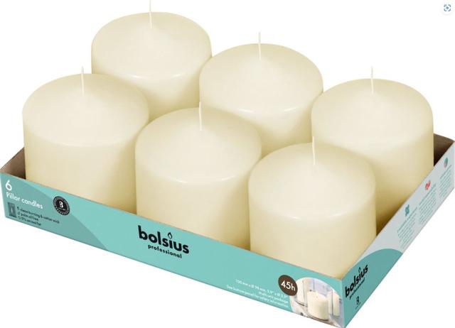 Stompkaarsen 100/100 Ivoor (Tray 6 stuks)