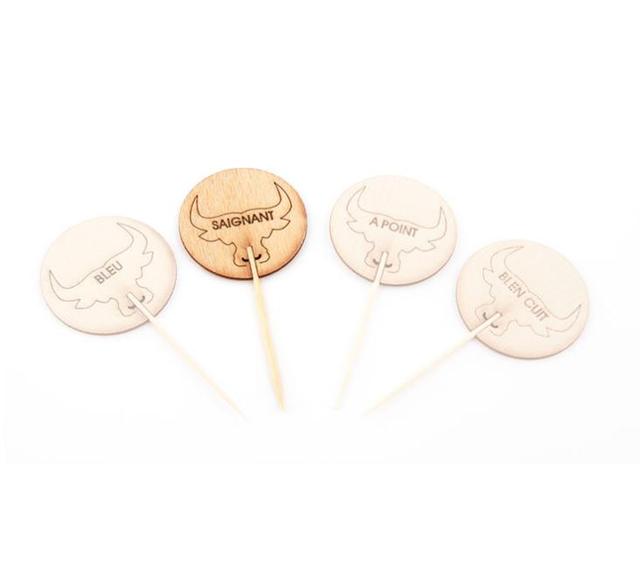 Steakmarker bamboe saignant (medium rare) (Pak 100 stuks)