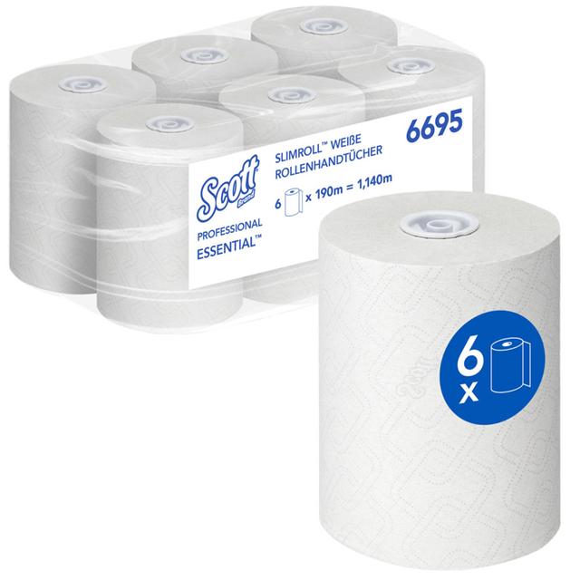 Handdoekrol Scott Essential Slimroll [6695 000] 1-laags 190mtr (Pak à 6 rol)