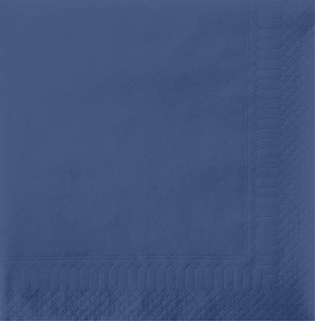 Servetten D. blauw 40x40cm 2lg 1/4 vouw (Doos 2000 stuks)
