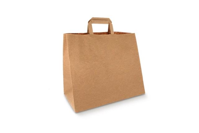 Papieren draagtas 320x210x270mm Ebr Bruin (Doos 250 stuks)