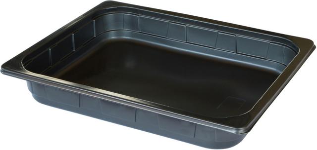 1/2 gastrobak PP 325x265x50mm zwart (Doos 100 stuks)
