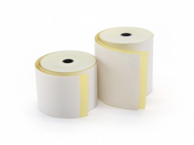 Kassa duplorol ( w/y ) wit/geel 76x70x12mm ( 5 rol )