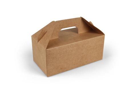 Lunchbox, karton 22,8x12,2x9,7cm Bruin onbedrukt (Pak 50 stuks)
