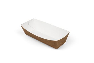 Kartonnnen snackbakje A7 kraft Wit/Bruin (Doos 500 stuks)