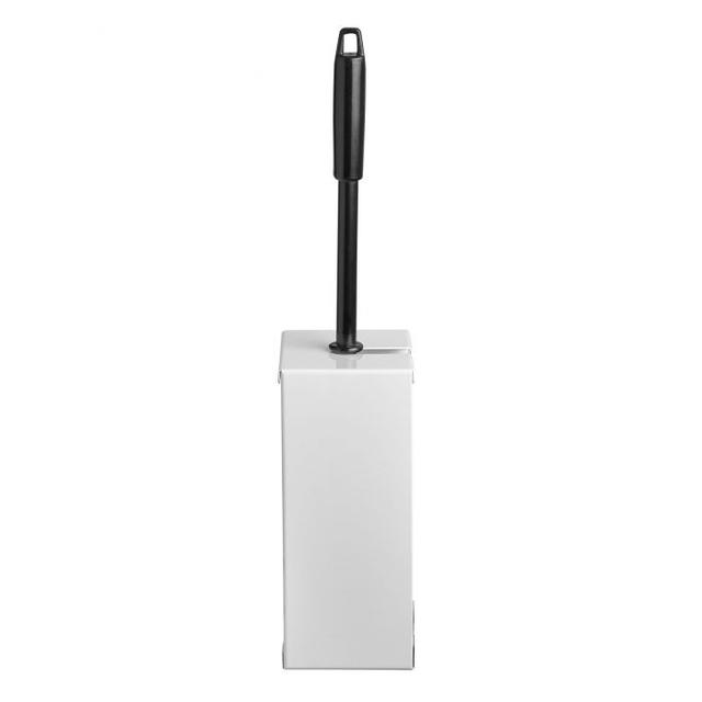 Quartz RVS Toiletborstelhouder mat Wit met borstel