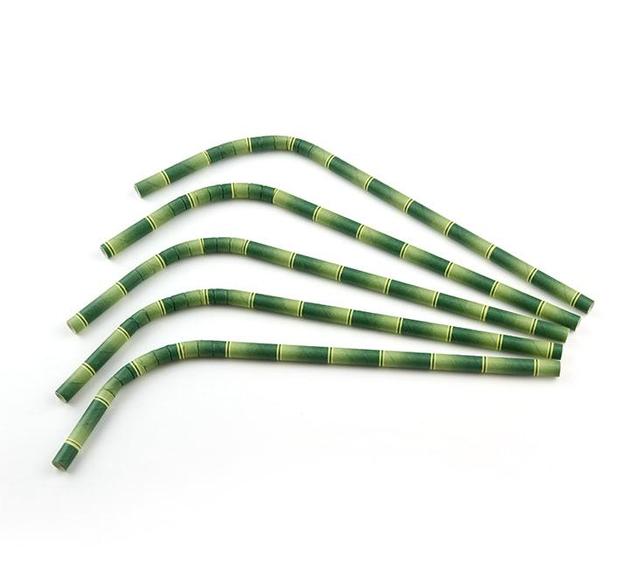Buigrietjes Papier (FSC) Streep Bamboe Look ø7mm/ 24cm (Pak 100 stuks)