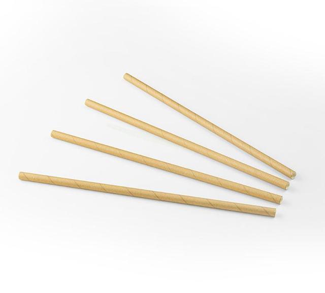 Drinkrietje Papier (FSC) kraft ø6mm/ 20cm (Zak 200 stuks)