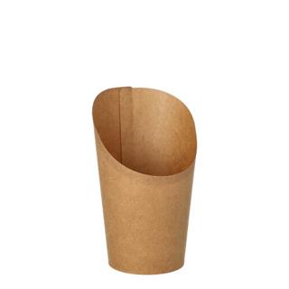 Wrap Cups Bruin karton 230ml 8x6x10cm bruin (Pak 50 stuks)