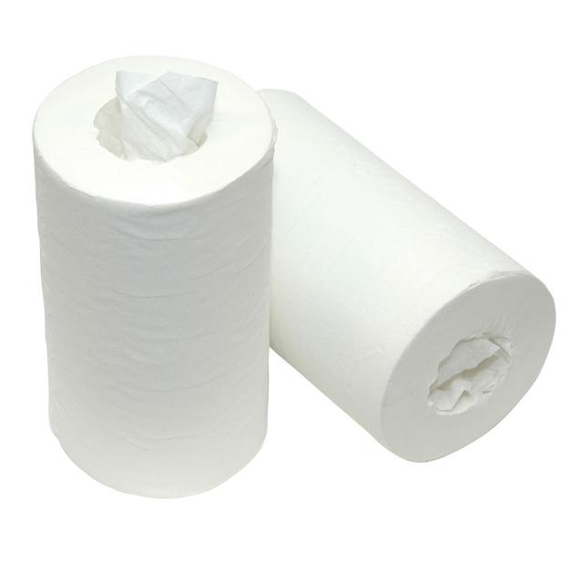 Mini Poetsrol Zonder koker Cellulose 1-laags Wit 22cm x 120meter (Doos 12 rol)