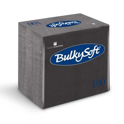 BulkySoft Servetten Zwart 40x40cm 2-laags 1/8vouw (Doos 2000 stuks)