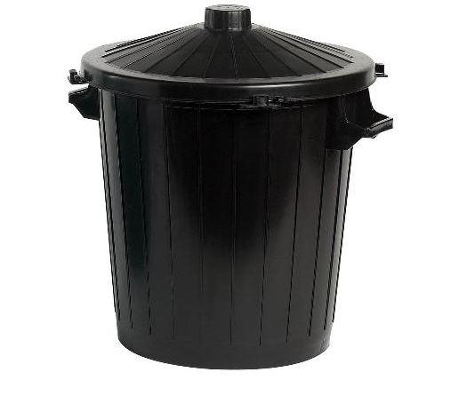 Afvalbak rond zwart 95 liter inclusief deksel