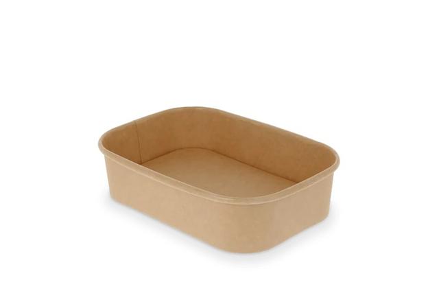 Maaltijdbak karton rechthoekig 500ml Kraft (Pak 50 stuks)
