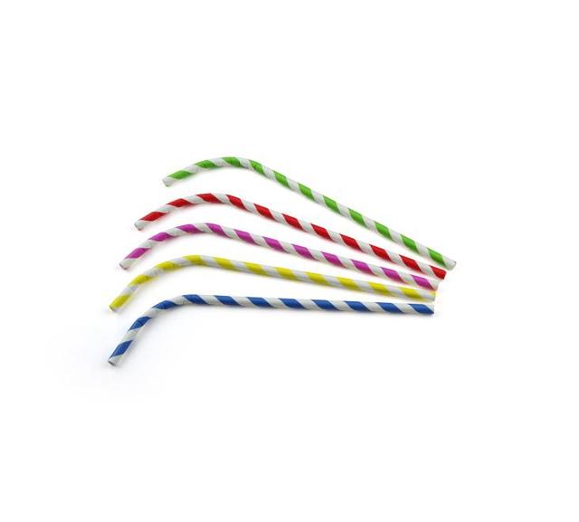 Buigrietjes Papier (FSC) Streep Assorti ø6mm/ 24cm (Pak 100 stuks)