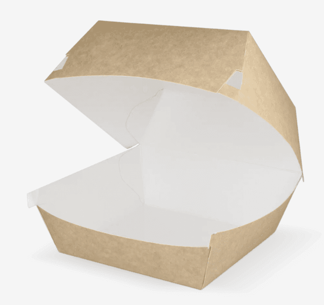 Hamburgerbox 12x12x10cm wit/bruin, 100 stuks