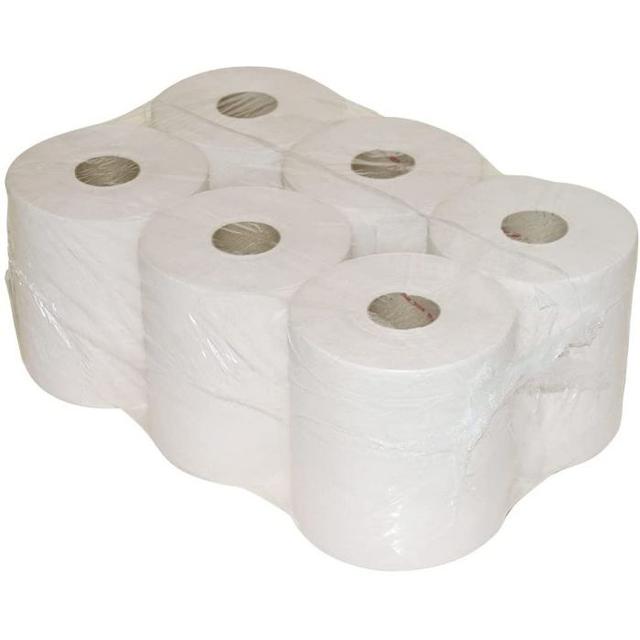 Poetsrol Midi 1-laags recycled 300 meter wit (6 rollen)