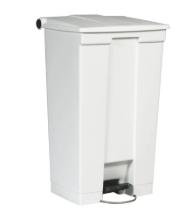Afvalbak Wit pedaalemmer Rubbermaid 87 LITER verrijdbaar