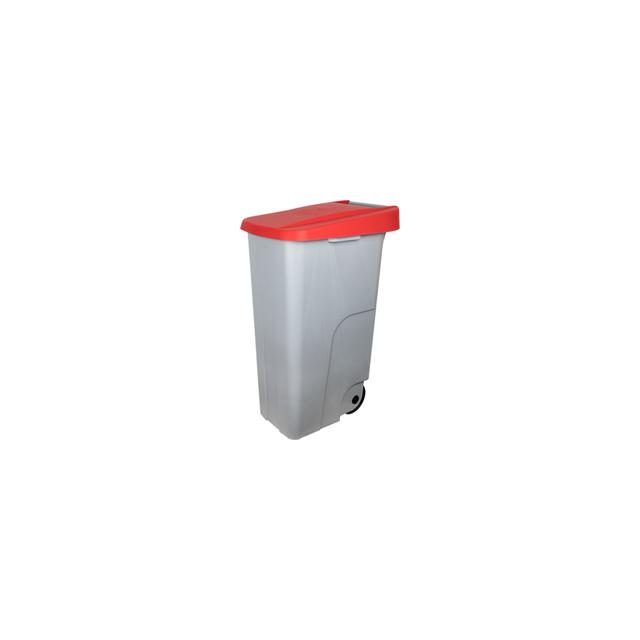 Afvalbak, kliko, verrijdbaar, rode deksel, (h)88x57x42cm, 110ltr