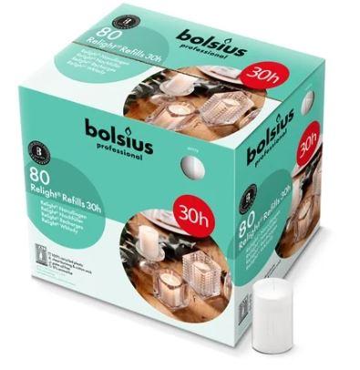 Bolsius Relight Refill Kaarsen PLUS 30 uur Wit (Doos 80 stuks)