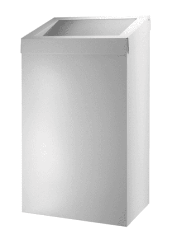 Afvalbak 50 liter gesloten wit RVS, AC BB 50 EP